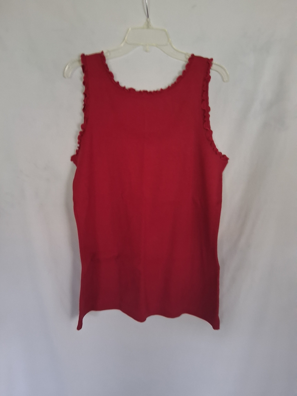 Classic Red Ruffle Trim Tank Top - Picture 4 of 5